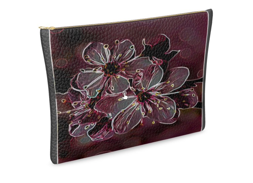 Estampados florales: Flores de cerezo pictóricas 01-04 Bolso de mano de cuero de diseñador 