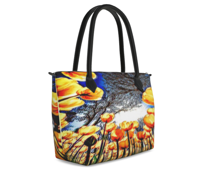 Floral Embosses: Tulip Daydream 01 Designer Zip Top Handbag