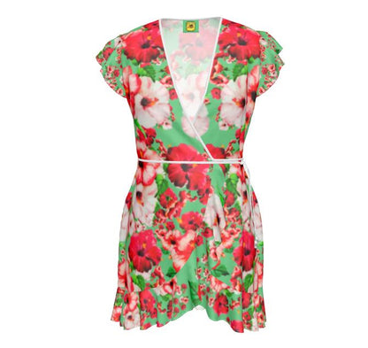 TRP Floral Print 03: Hibiscus Flowers 01-02 Tropical Bloom Tea Dress