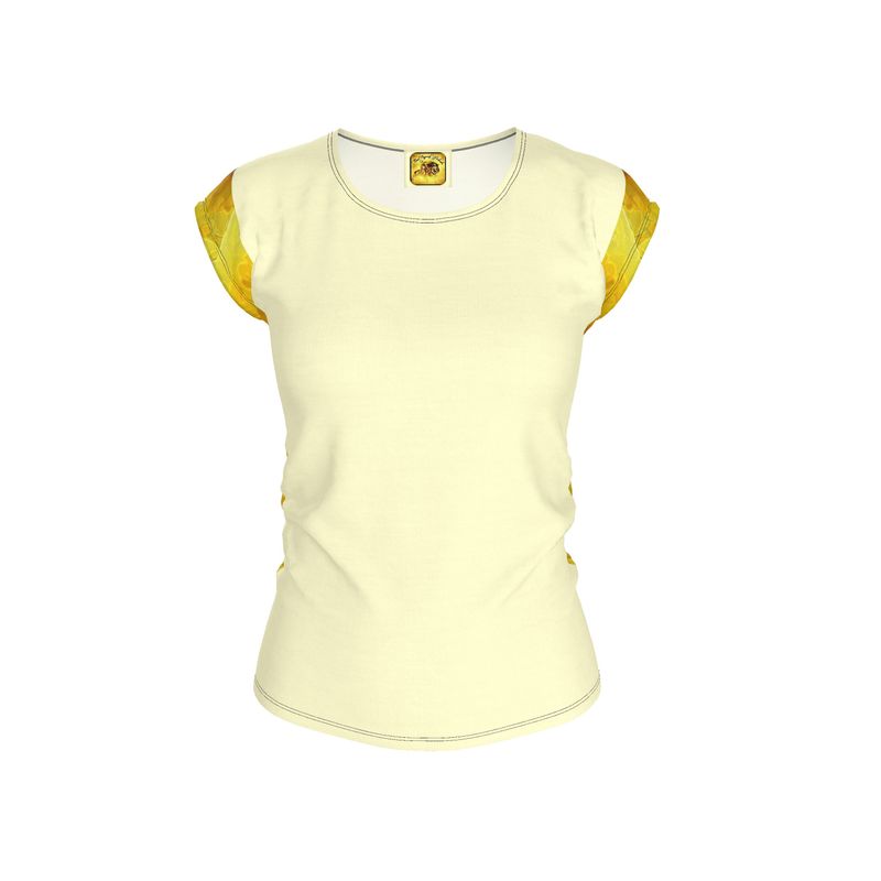 TRP Floral Print 09: Tulips 01 Designer Loose Fit Cap Sleeve T-shirt