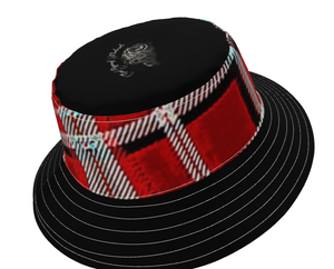 TRP Twisted Patterns 06: Digital Plaid 01-05A Sombrero de cubo de ala ancha de diseñador 