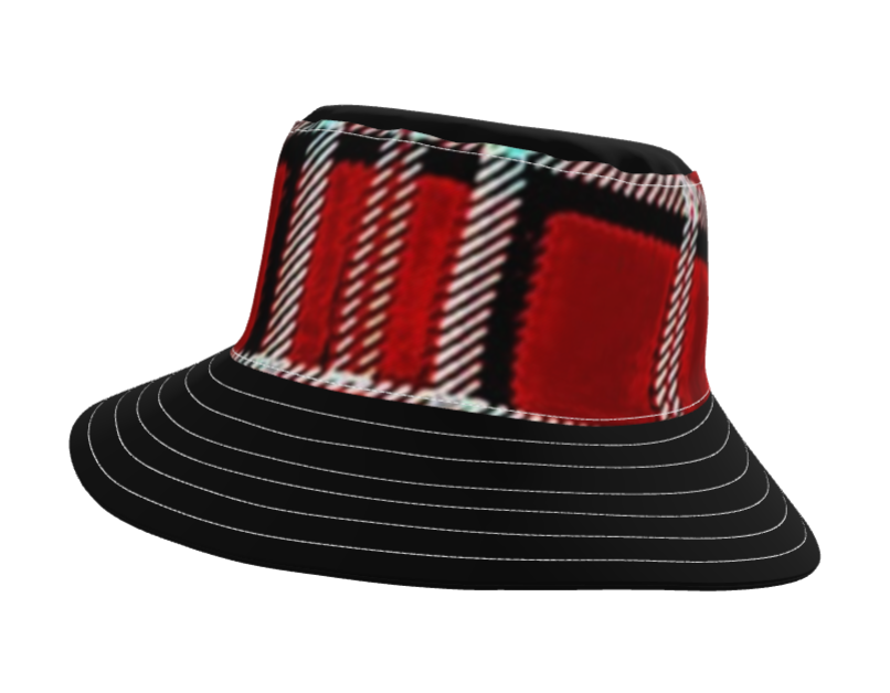 TRP Twisted Patterns 06: Digital Plaid 01-05A Designer Wide Brim Bucket Hat