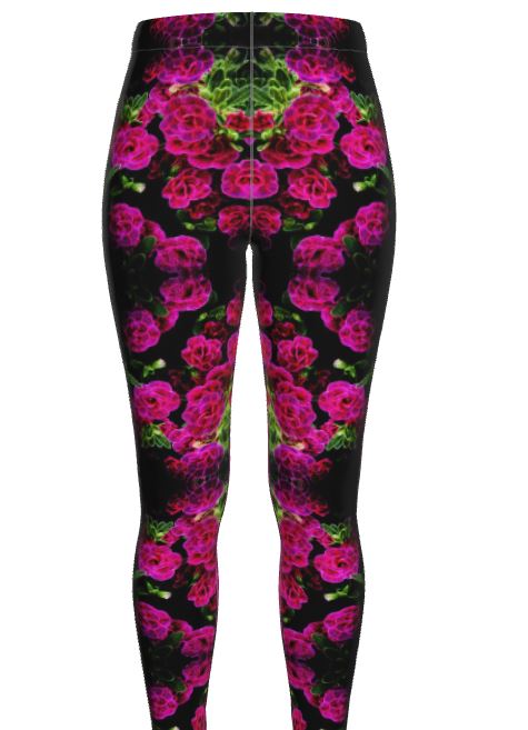 Floral Embosses: Roses 02-01 Designer Cindy High Waist Leggings