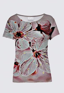 Estampados florales: Flores de cerezo pictóricas 01-03 Camiseta del diseñador K Smith