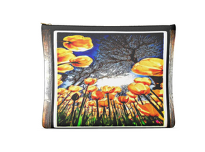 Floral Embosses: Tulip Daydream 01 Designer Leather Clutch Bag