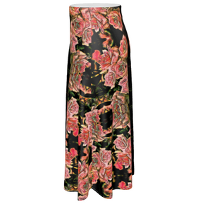 Estampados florales: Roses 06-01 Falda midi plisada de corte A de diseñador