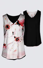 Cargar imagen en el visor de la galería, Floral Embosses: Pictorial Cherry Blossoms 01-02 Designer Kaplan Sleeveless Tee