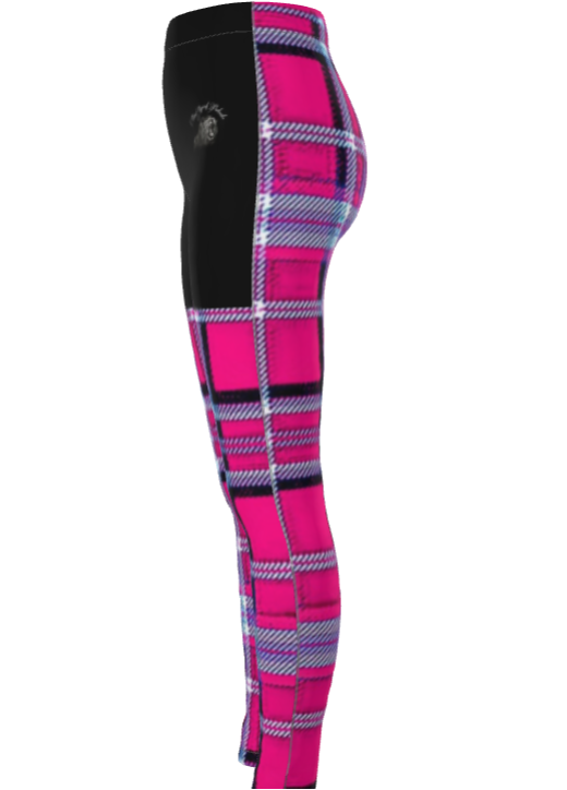 TRP Twisted Patterns 06: Digital Plaid 01-04A Diseñador Cindy Leggings de cintura alta 