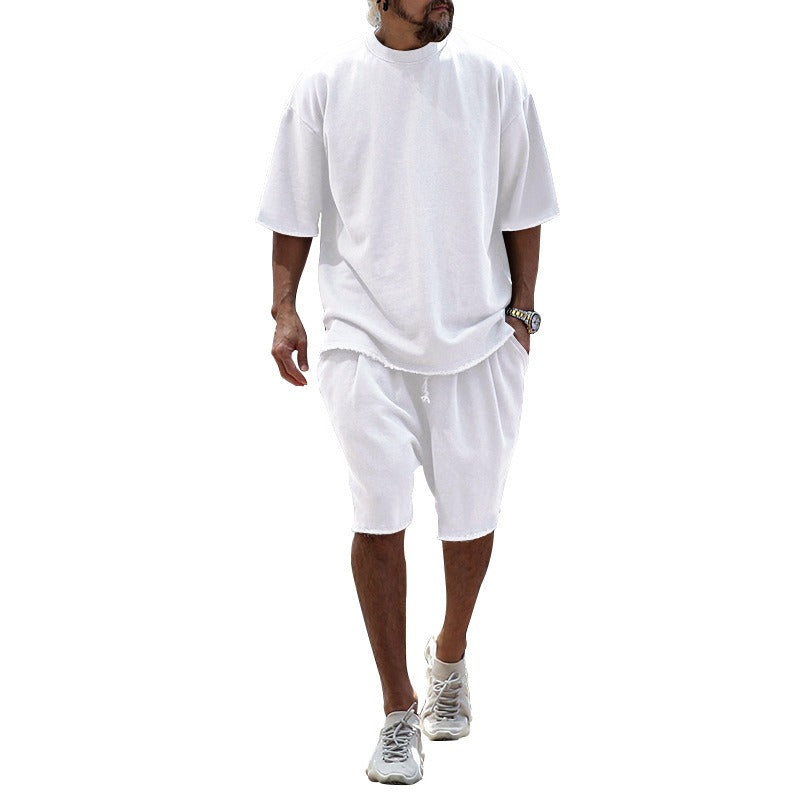 Two Piece Short Sleeve T-shirt and Shorts Set for Men (8 colors)