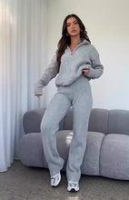 Load image into Gallery viewer, Solid Color Quarter Zip Knit Sweatsuit (3 colors)