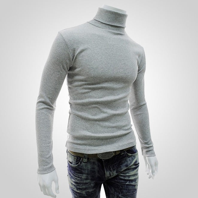 Men's Solid Color Slim Fit Cotton Turtleneck Sweatshirt (11 colors)