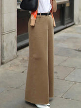 Cargar imagen en el visor de la galería, Light Brown Woolen High Waist Maxi Skirt