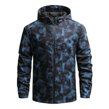 Load image into Gallery viewer, Blue Camouflage Print Male Windbreaker