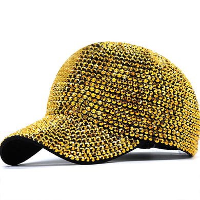 Gorra de béisbol para mujer con diamantes de imitación y lentejuelas (5 colores)