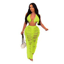 Load image into Gallery viewer, Solid Fringed Pants and Bikini Top Two Piece Set (10 colors)