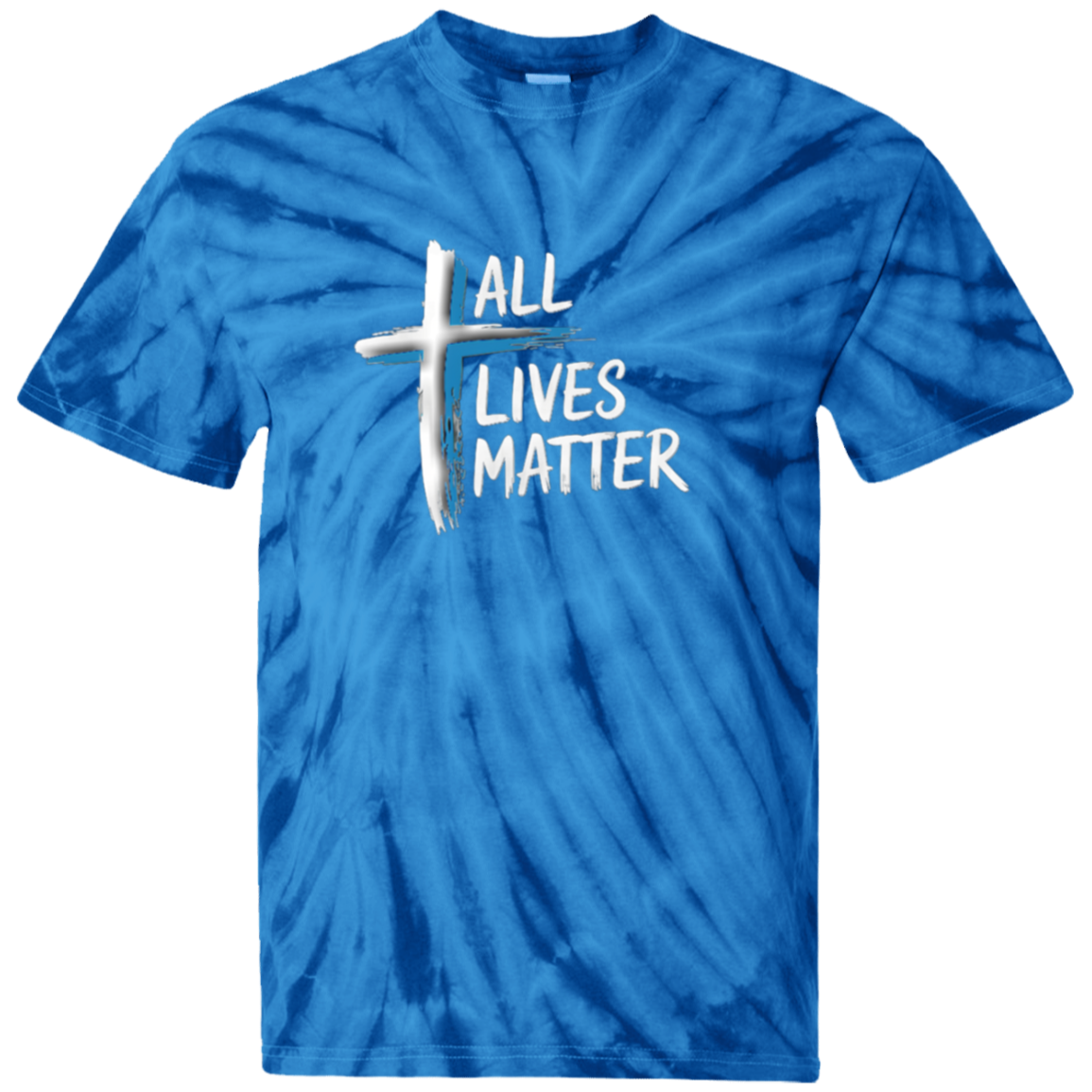 Outspoken Designs 04-02 "All Lives Matter" Men's Designer Tie Dye T-Shirt (Spider Royal)