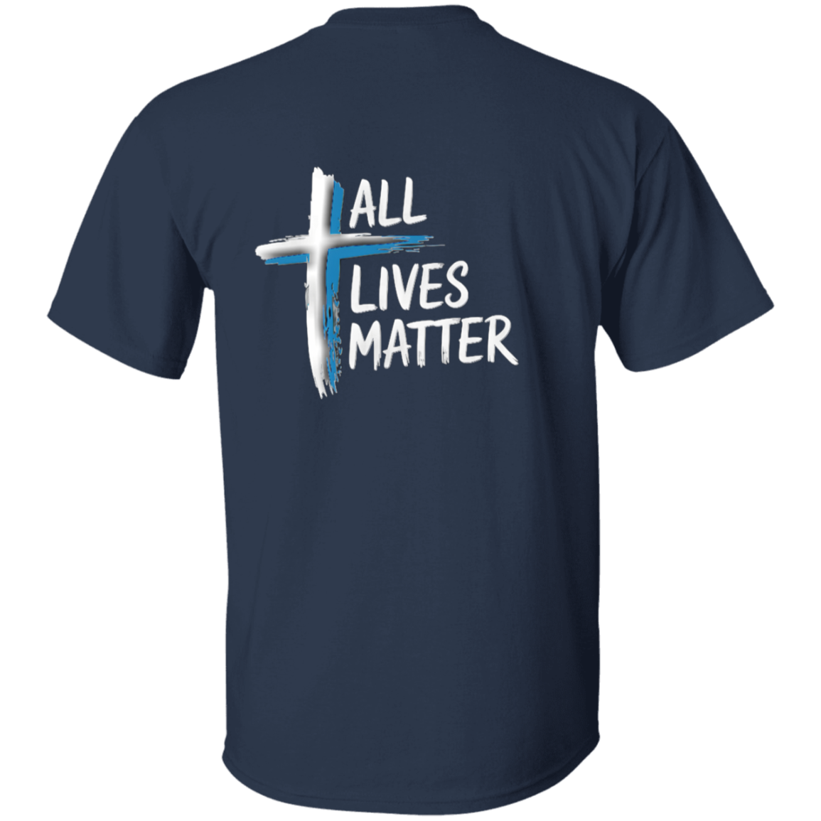 Outspoken Designs 04-02 "All Lives Matter" Men's Designer Cotton T-shirt (Navy/Sport Grey)