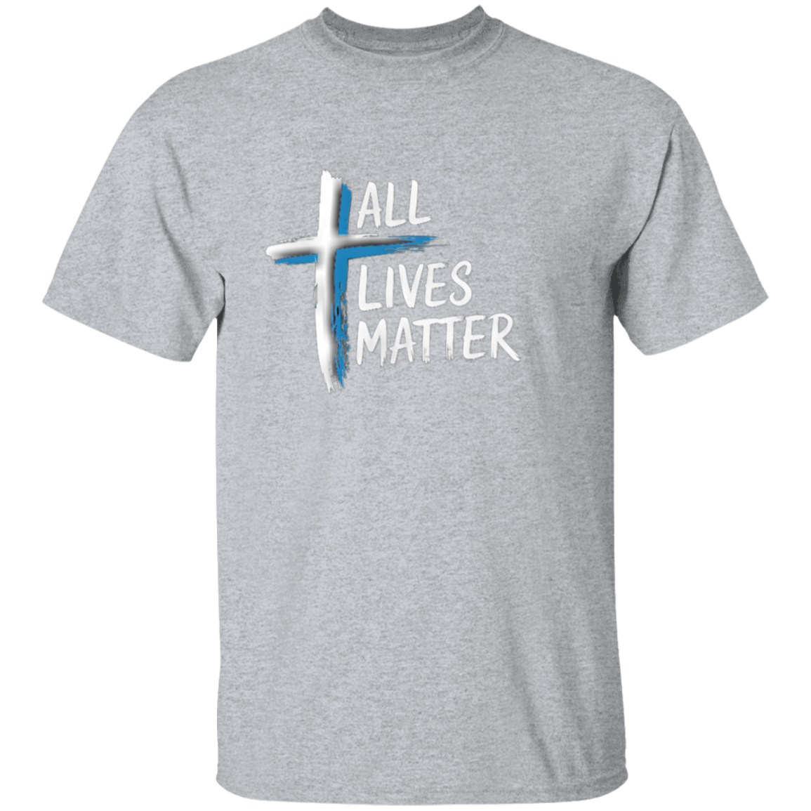 Outspoken Designs 04-02 "All Lives Matter" Men's Designer Cotton T-shirt (Navy/Sport Grey)