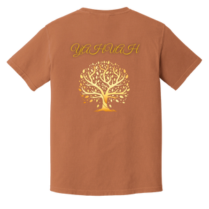 Yahuah-Tree of Life 01 Camiseta teñida en prenda pesada de diseñador para hombre (7 colores) 