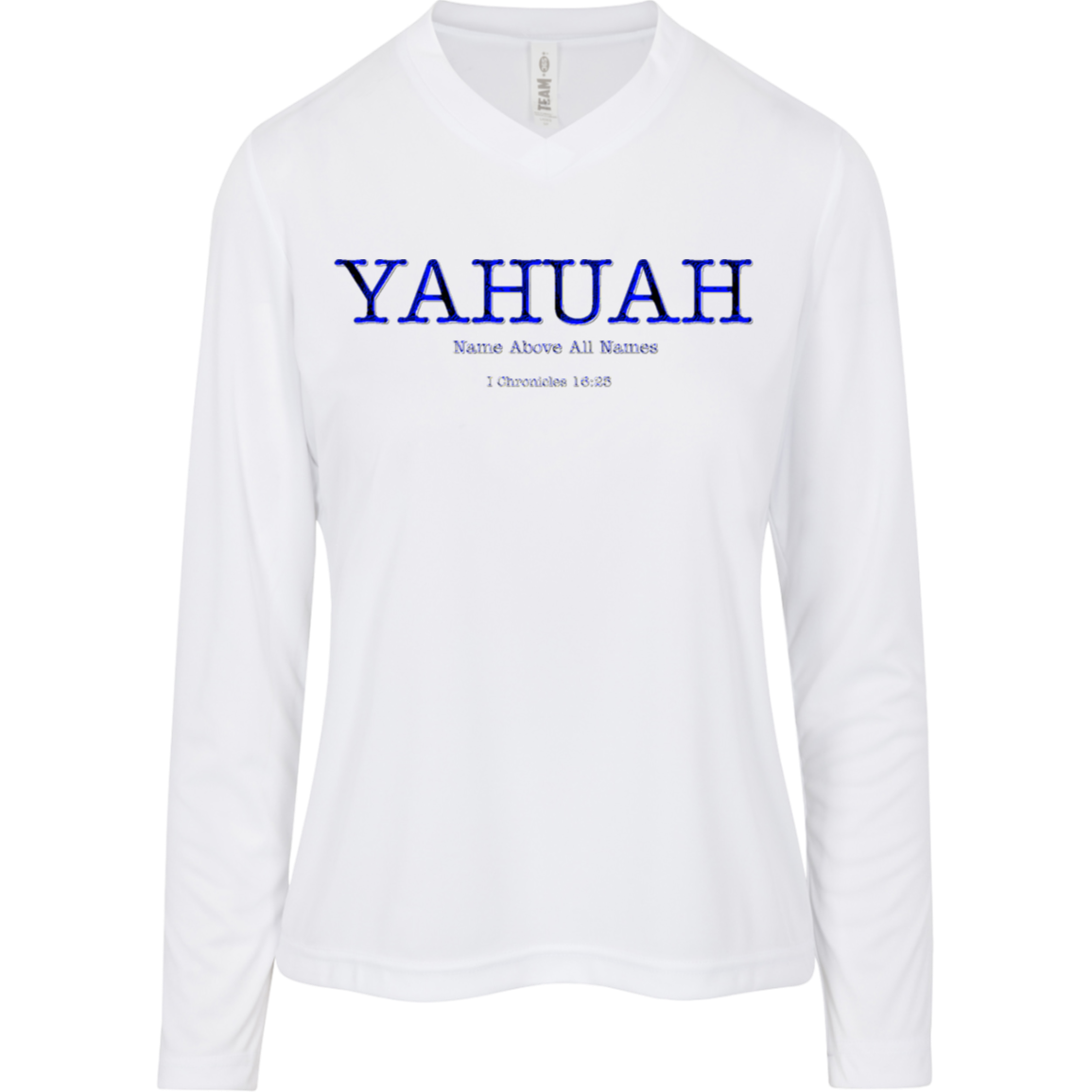 Yahuah-Name Above All Names 02-01 Designer Team 365 Ladies Zone V-neck Long Sleeve T-shirt (2 colors)