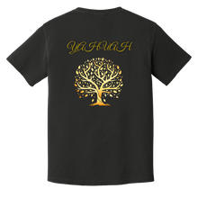 Cargar imagen en el visor de la galería, Yahuah-Tree of Life 01 Camiseta teñida en prenda pesada de diseñador para hombre (7 colores) 