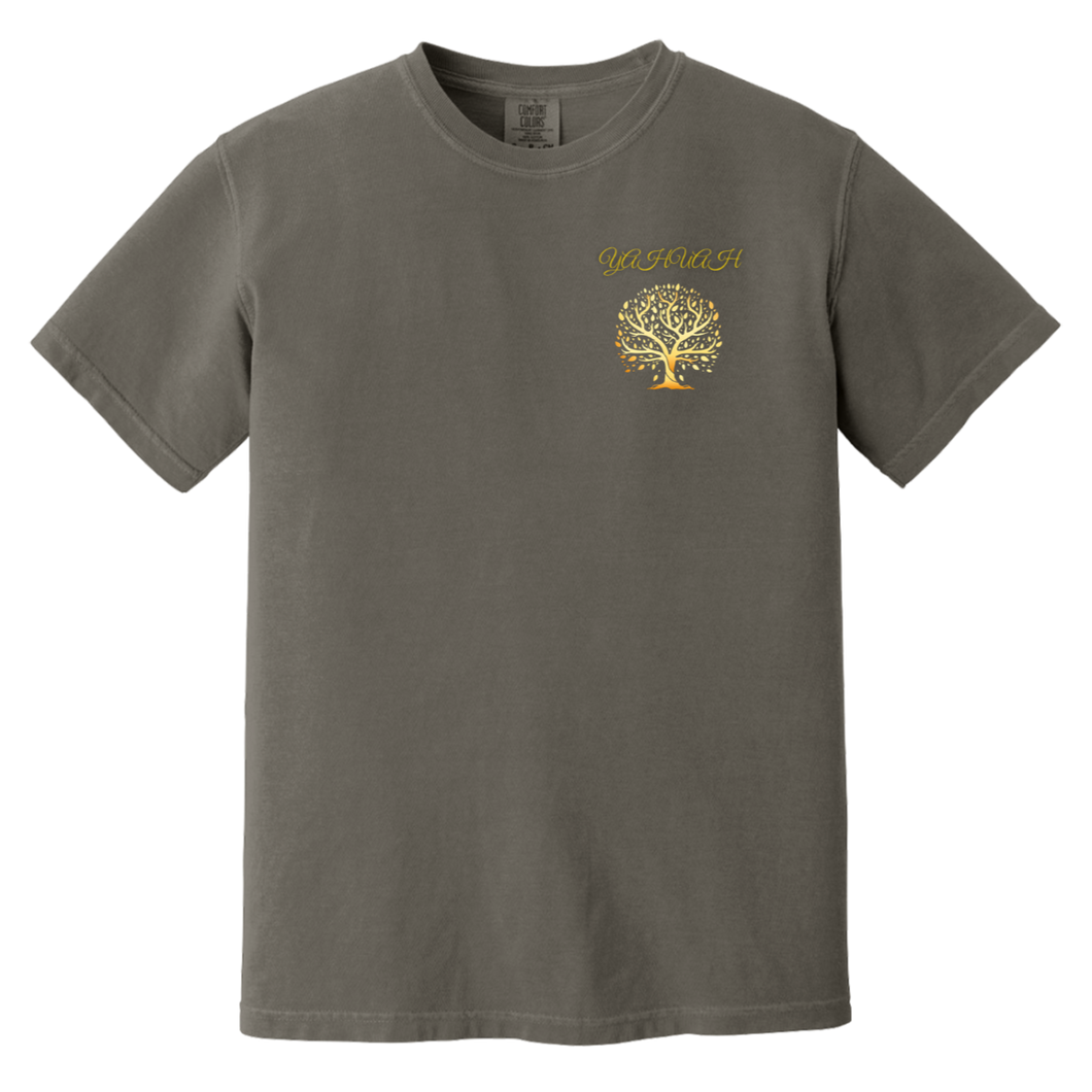 Yahuah-Tree of Life 01 Camiseta teñida en prenda pesada de diseñador para hombre (7 colores) 