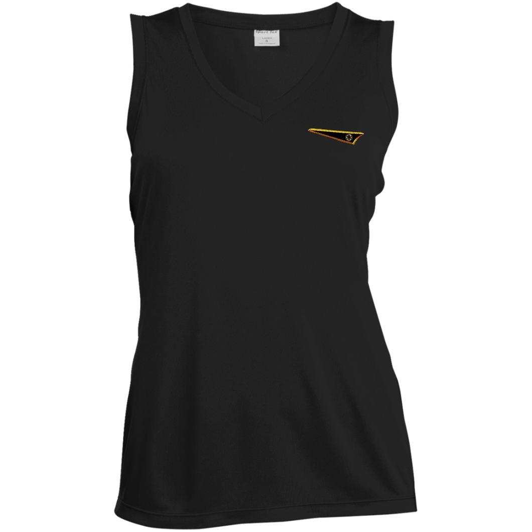 BREWZ Camiseta de rendimiento con cuello en V sin mangas de diseñador para mujer (3 colores) 