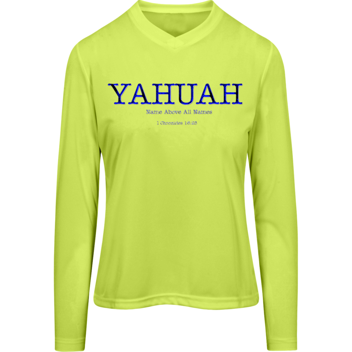 Yahuah-Name Above All Names 02-01 Designer Team 365 Ladies Zone V-neck Long Sleeve T-shirt (2 colors)