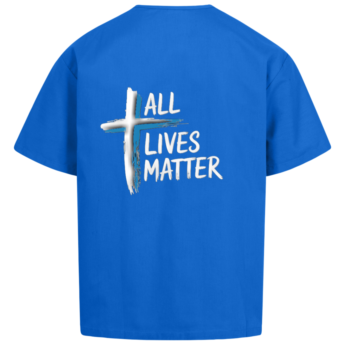 Outspoken Designs 04-02 "All Lives Matter" Designer Harriton Unisex Scrub T-shirt (True Royal/Dark Navy)