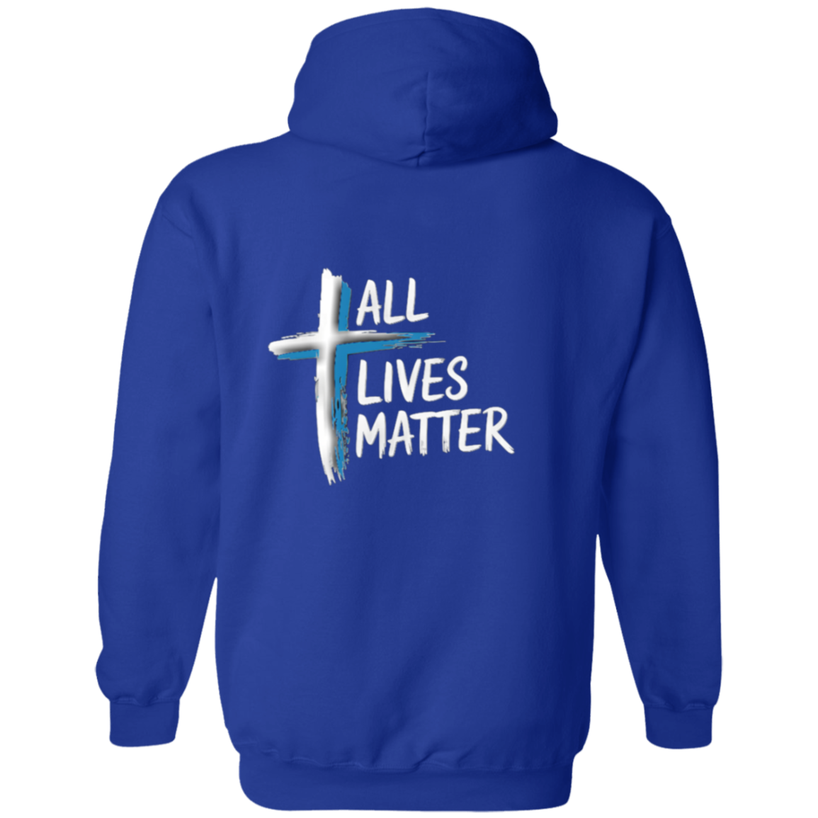 Outspoken Designs 04-02 "All Lives Matter" Designer Gildan Men's Full Zip Hoodie (Navy/Royal)