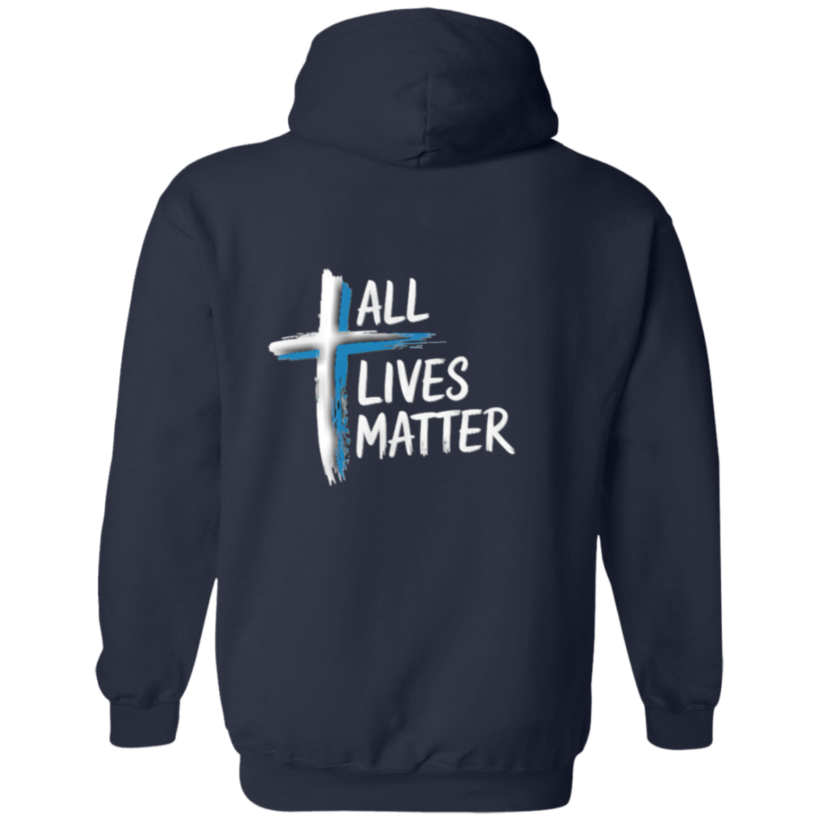 Outspoken Designs 04-02 "All Lives Matter" Designer Gildan Men's Full Zip Hoodie (Navy/Royal)