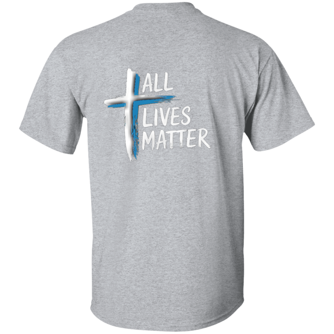 Outspoken Designs 04-02 "All Lives Matter" Men's Designer Cotton T-shirt (Navy/Sport Grey)