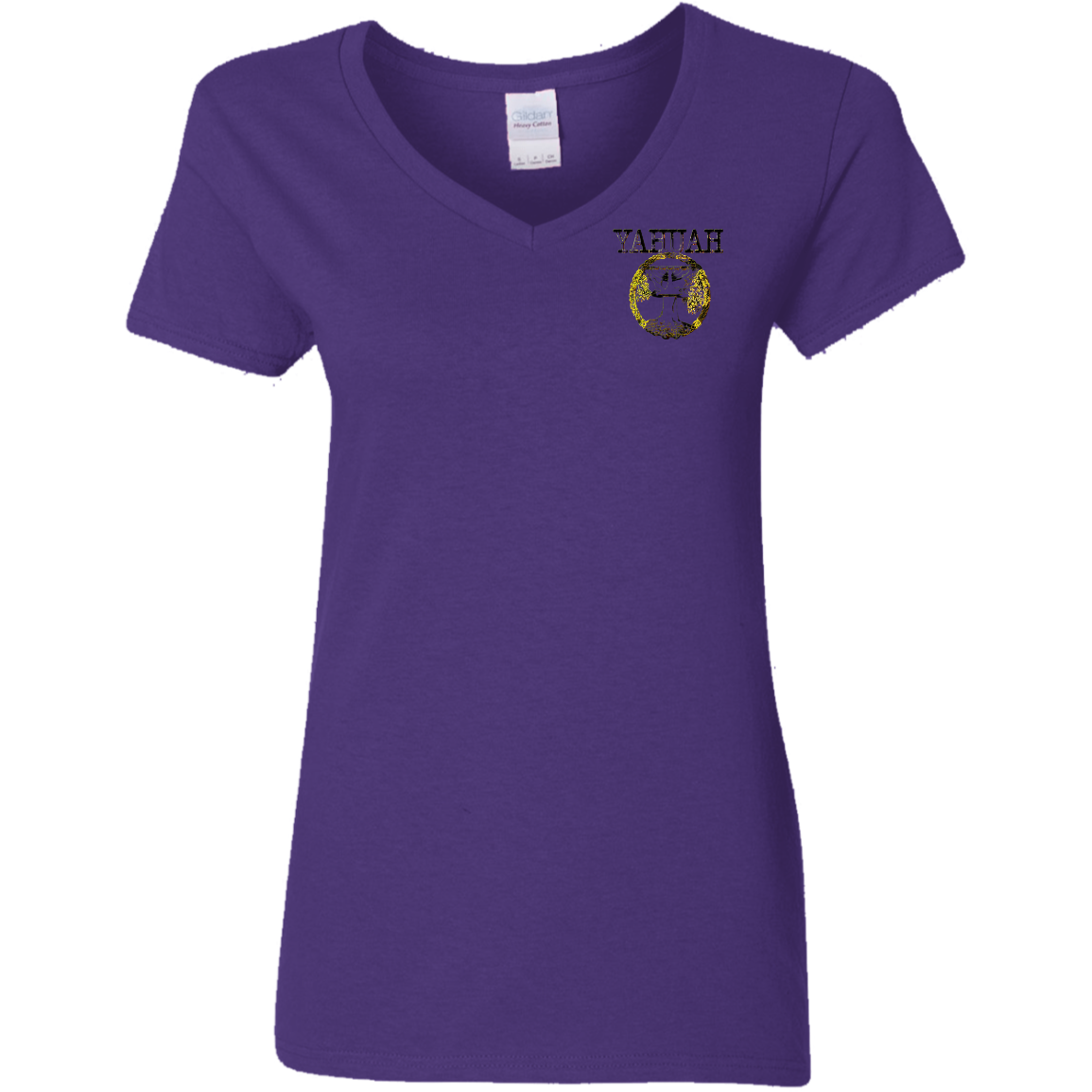 Yahuah Yahusha 04 Ladies Designer V-neck Cotton T-Shirt (4 Colors)