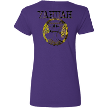 Load image into Gallery viewer, Yahuah Yahusha 04 Ladies Designer V-neck Cotton T-Shirt (4 Colors)