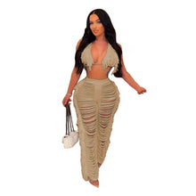 Load image into Gallery viewer, Solid Fringed Pants and Bikini Top Two Piece Set (10 colors)