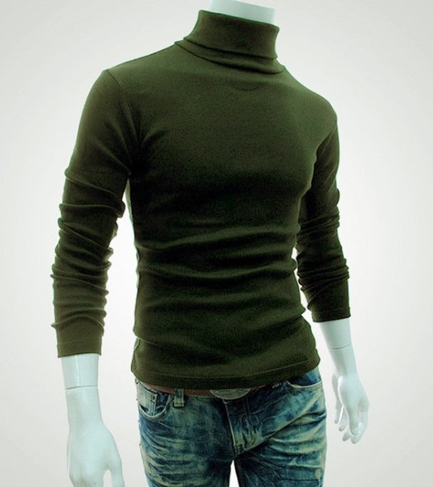 Men's Solid Color Slim Fit Cotton Turtleneck Sweatshirt (11 colors)