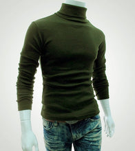 Cargar imagen en el visor de la galería, Men&#39;s Solid Color Slim Fit Cotton Turtleneck Sweatshirt (11 colors)