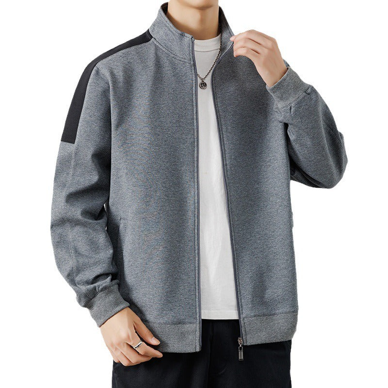 Stand Collar Full Zip Male Sweater (3 colors)