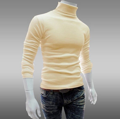 Men's Solid Color Slim Fit Cotton Turtleneck Sweatshirt (11 colors)