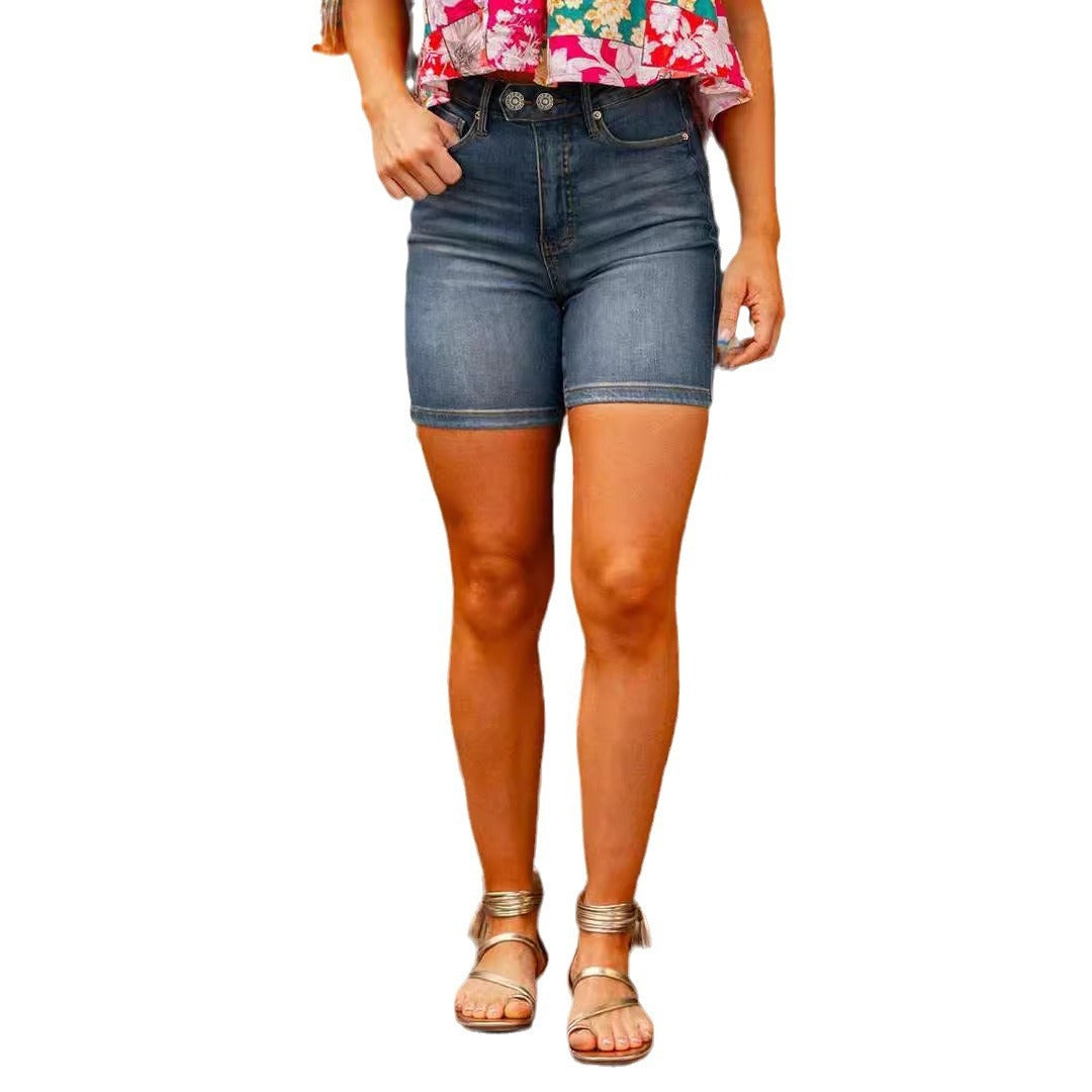 American Retro Skinny Denim Shorts