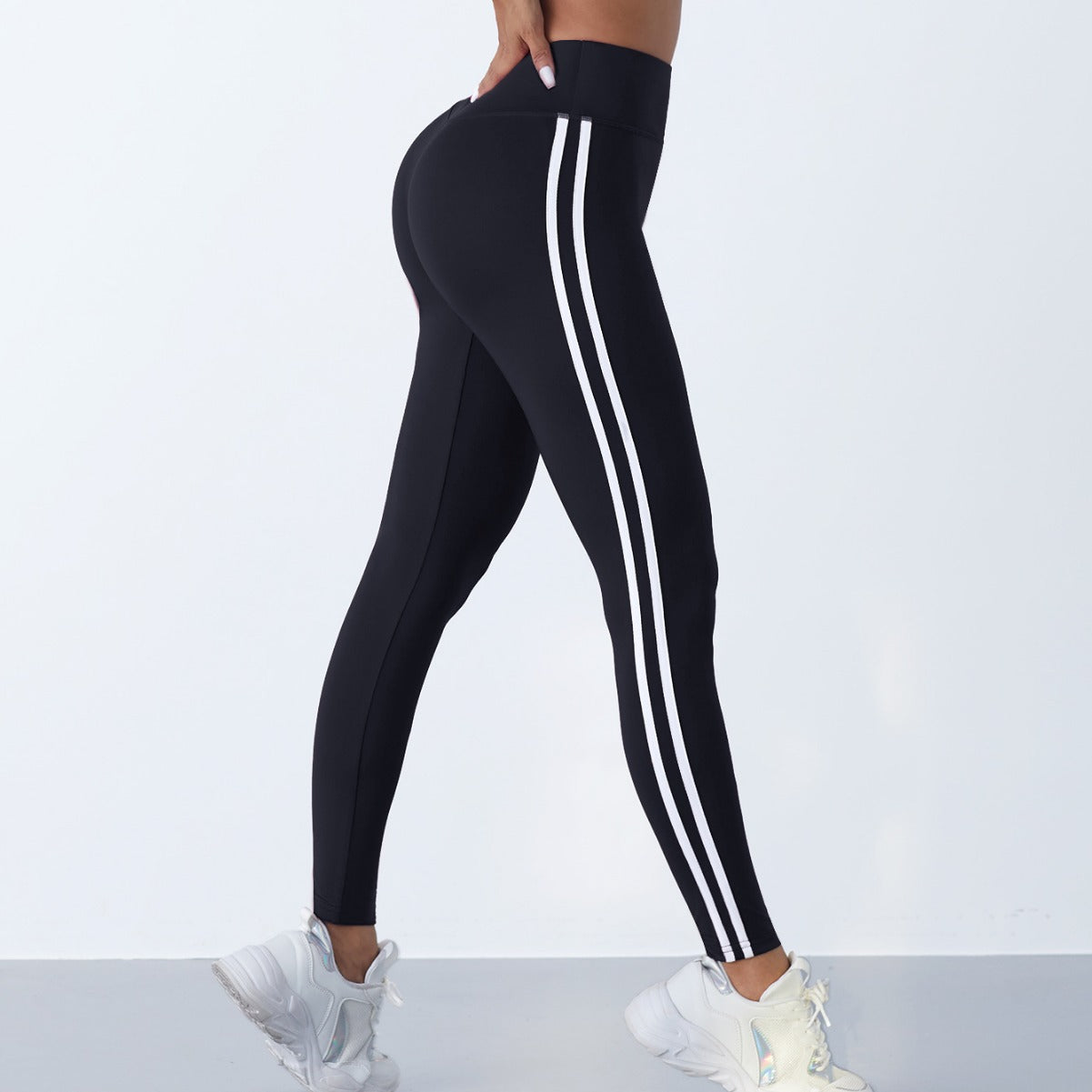 Side Striped High Waist Leggings (10 colors)