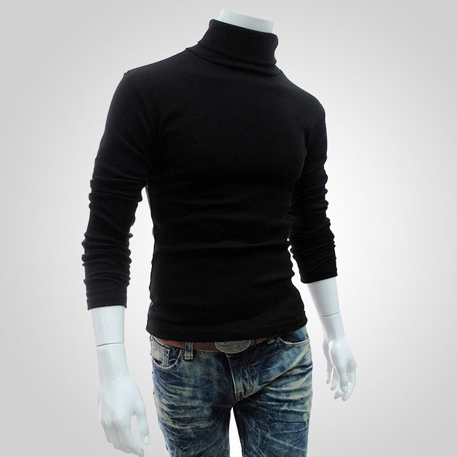 Men's Solid Color Slim Fit Cotton Turtleneck Sweatshirt (11 colors)