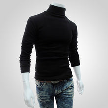 Cargar imagen en el visor de la galería, Men&#39;s Solid Color Slim Fit Cotton Turtleneck Sweatshirt (11 colors)