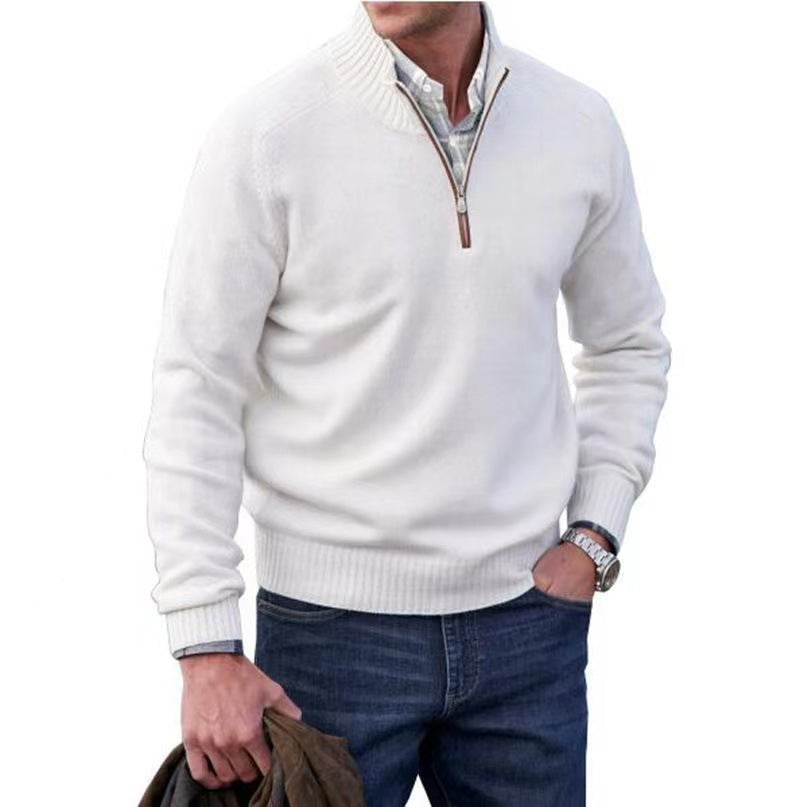 Quarter Zip Stand Collar Sweater (9 colors)