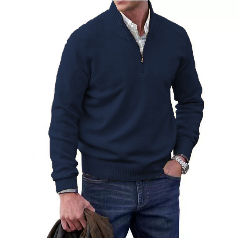 Quarter Zip Stand Collar Sweater (9 colors)