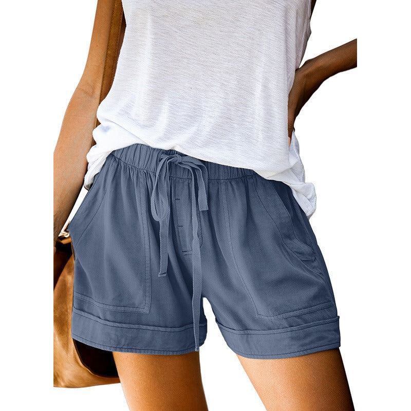 Elastic High Waist Drawstring Casual Shorts (12 colors)