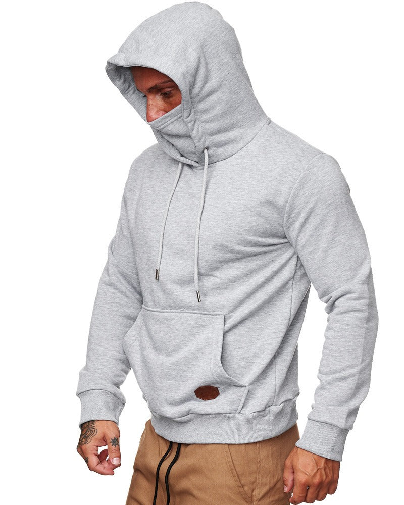 Solid Color Masked Pullover Hoodie for Men (4 colors)