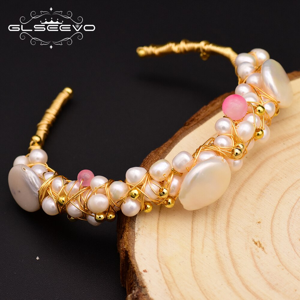 Natural Fresh Water Baroque Pearl Bangle & Bracelet