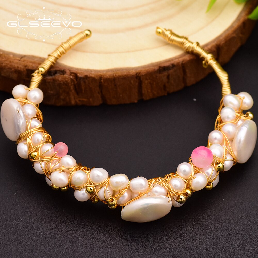 Natural Fresh Water Baroque Pearl Bangle & Bracelet