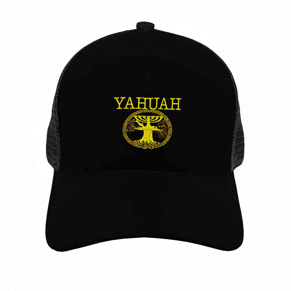 Yahuah-Tree of Life Embroidered Distressed Unstructured Trucker 2024 Cap